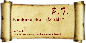 Pandureszku Tádé névjegykártya